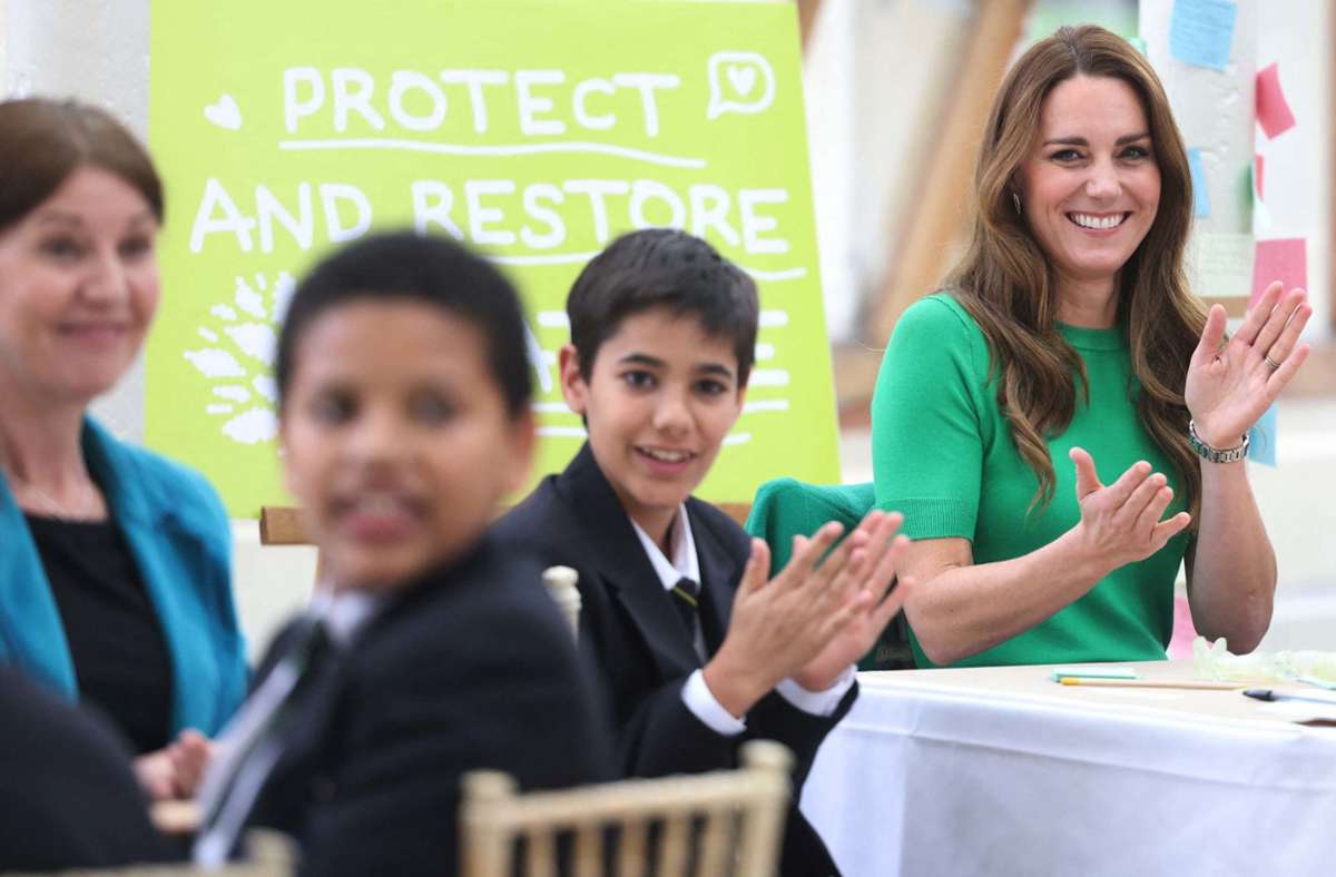 Im Dialog mit der nächsten Generation: Herzogin Kate in einer Londoner Schule.
