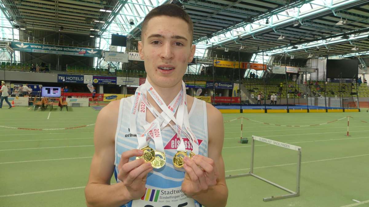 Leichtathletik beim VfL Sindelfingen: Dmitrij Krom hamstert Medaillen bei württembergischer U16-Meisterschaft