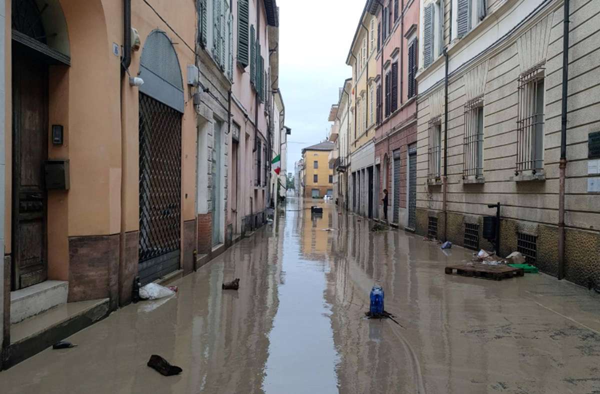 In der Stadt Faenza  kam es nach dem Starkregen zu Überschwemmungen.