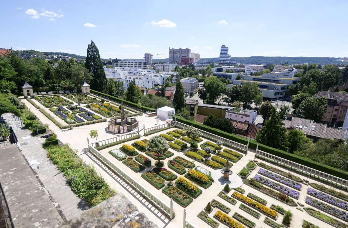 Der Pomeranzengarten ist heute  der einzige noch erhaltene Terrassengarten der Renaissance in Württemberg.