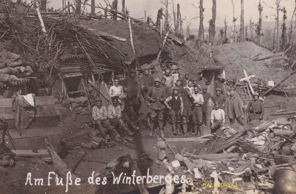 Ein Foto aus dem Ersten Weltkrieg zeigt die Stellung am Winterberg Foto: privat/privat