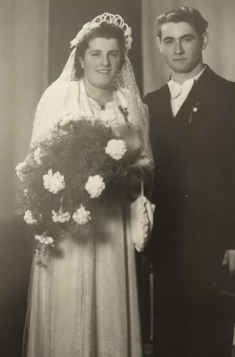 Die Eltern Anna und Norbert am Hochzeitstag 1953