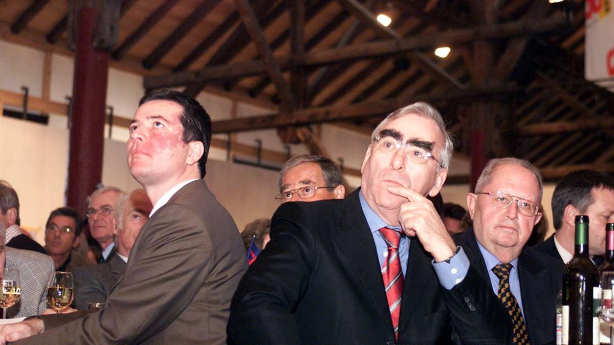 Theo Waigel war im Jahr 2004 zu Gast in Fellbach, links daneben der damalige Fellbacher Oberbürgermeister Christoph Palm