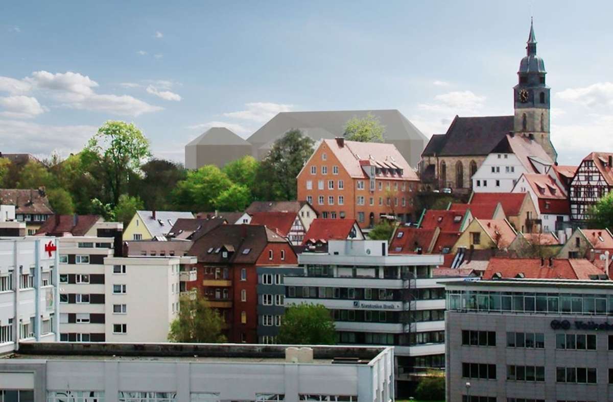 Neue Silhouette: So könnte der bebaute Schlossberg aussehen. Foto: Barkow Leibinger