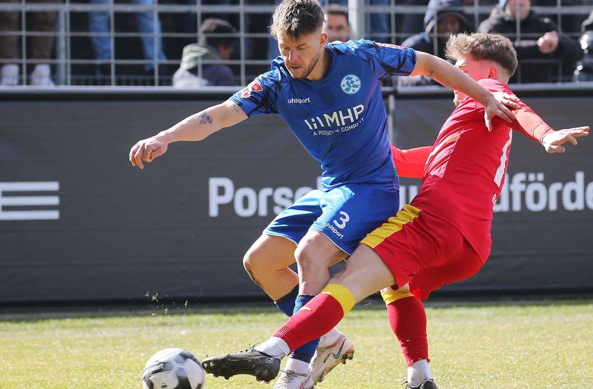 David Kammerbauer hat mit den Blauen gegen den SV Oberachern den nächsten Sieg geholt. Foto: Pressefoto Baumann/Julia Rahn