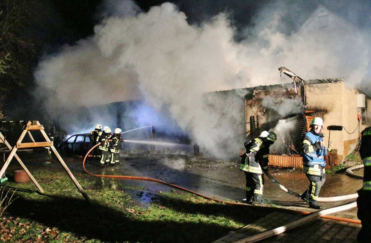 Feuer in Rudersberg: Scheune abgebrannt – 60 000 Euro Schaden