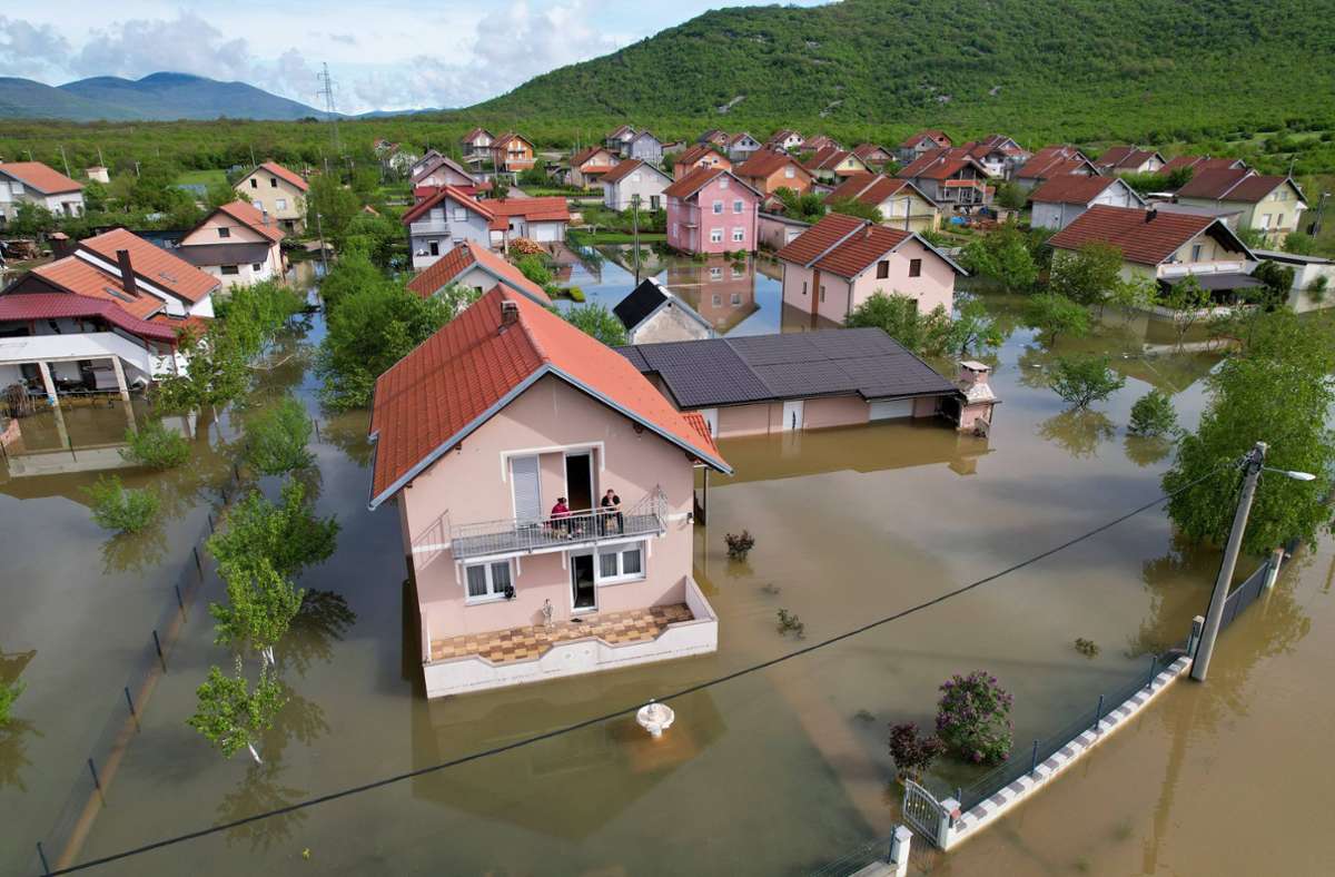 Gracac: Ein überschwemmtes Wohnviertel in Gracac.