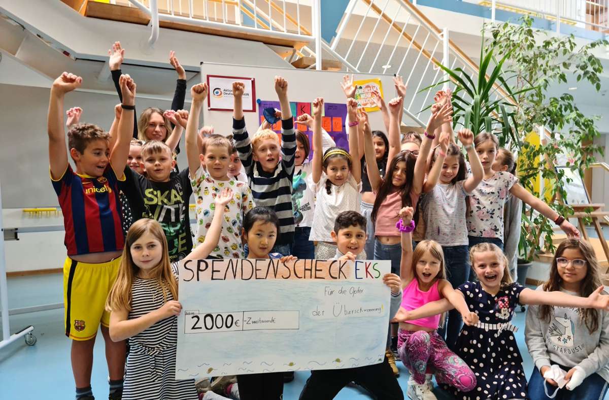 Spenden für Flutopfer: Kinder der Böblinger Erich-Kästner-Schule sammeln 2000 Euro