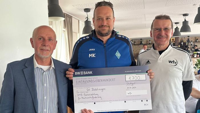 Fußball: SV Böblingen erhält vom DFB 1700 Euro für gute Nachwuchsförderung