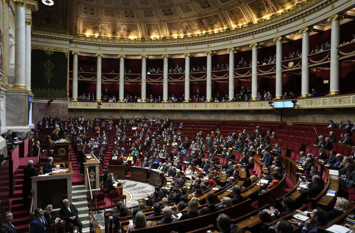 Französische Abgeordnete in der Nationalversammlung. Foto: dpa/Lewis Joly