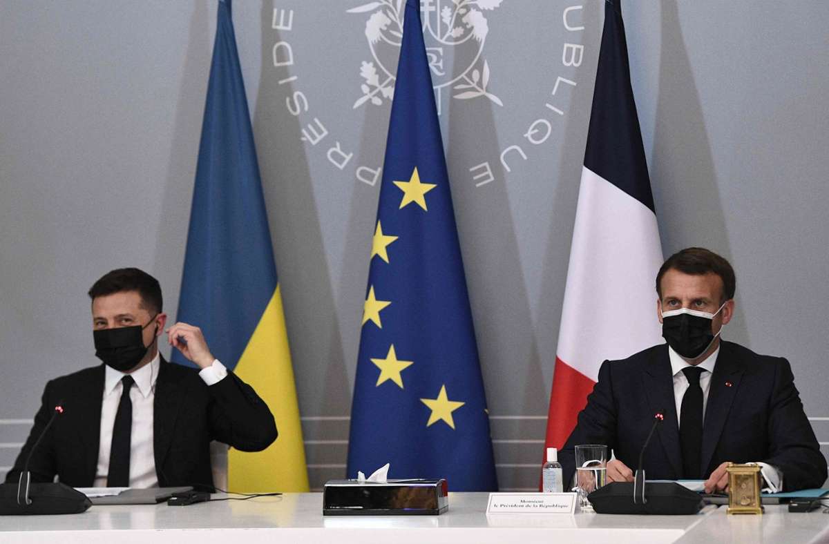 Ukraine-Konflikt: Merkel, Macron und Selenskyj fordern Truppenabbau