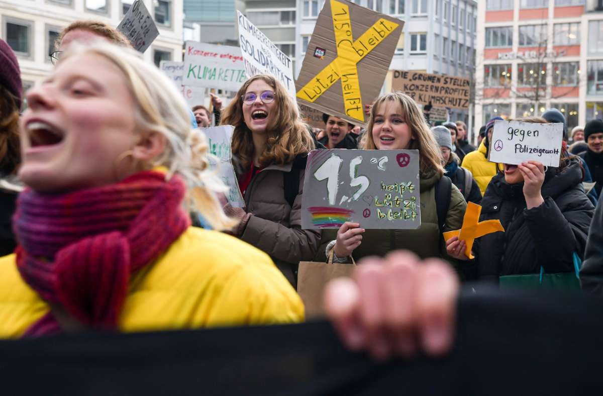 Lützerath war für die Aktivistinnen und Aktivisten auch bei der Klimademo in Stuttgart vergangene Woche noch Thema. Foto: Lichtgut/Max Kovalenko