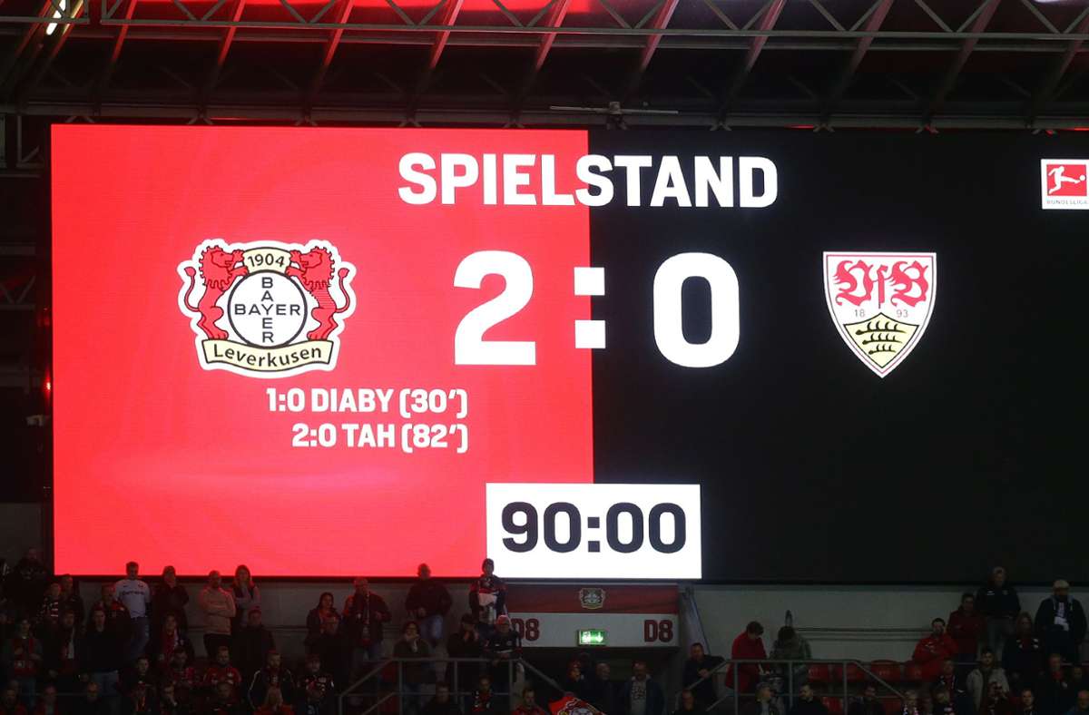 Das Spiel in Leverkusen setzte den Schlusspunkt unter eine Serie, wie es sie in der Geschichte des VfB Stuttgart noch nie gab – alle 17 Partien, in denen das Team ohne Auswärtssieg blieb, finden Sie in unserer Bildergalerie. Foto: Baumann