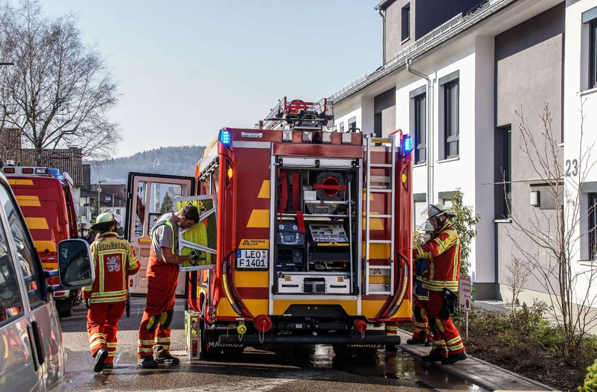 Feuerwehreinsatz in Leonberg: Wasserboiler fängt Feuer