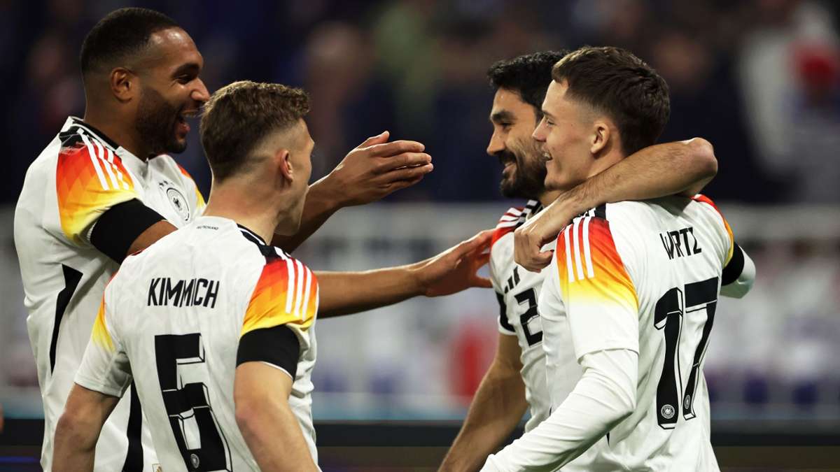 Die deutsche Nationalmannschaft um Jonathan Tah, Joshua Kimmich, Ilkay Gündogan und Florian Wirtz (l-r) lieferte in Lyon ab.