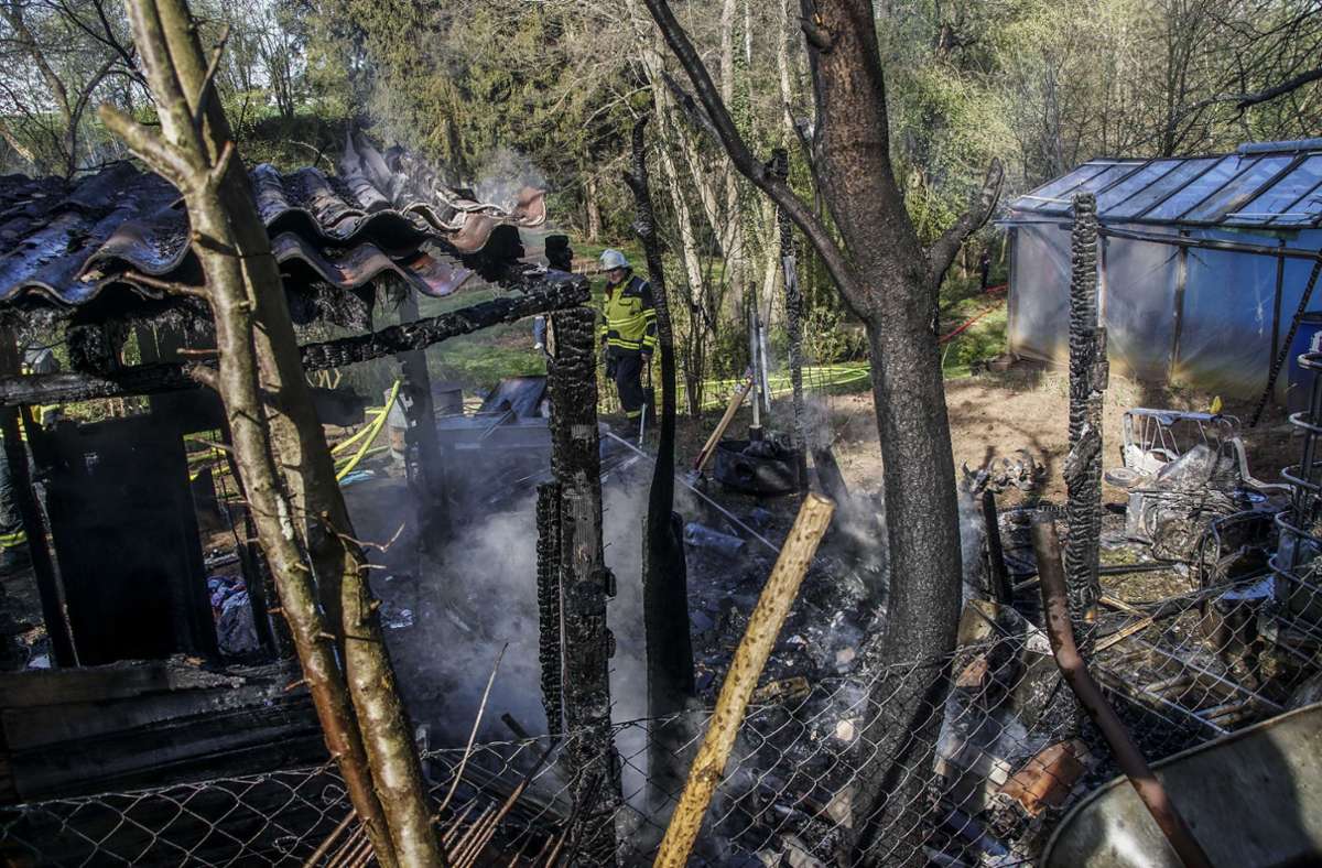 Beim Schützenhaus in Breitenstein: Hütte in Kleingartenanlage niedergebrannt