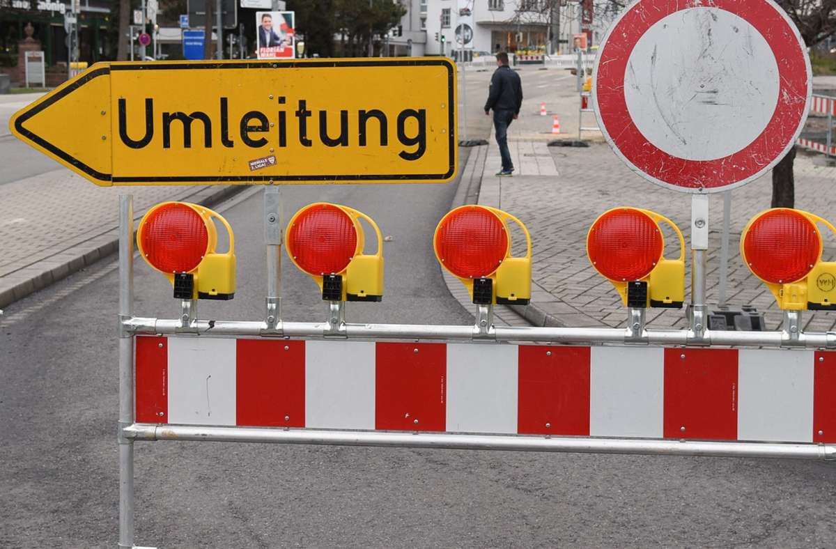 Baustelle in Böblingen: Friedrich-List-Straße am Bismarckplatz  gesperrt