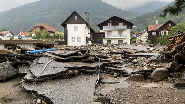 Unwetter löst  Hochwasser und Erdrutsche in Kärnten aus