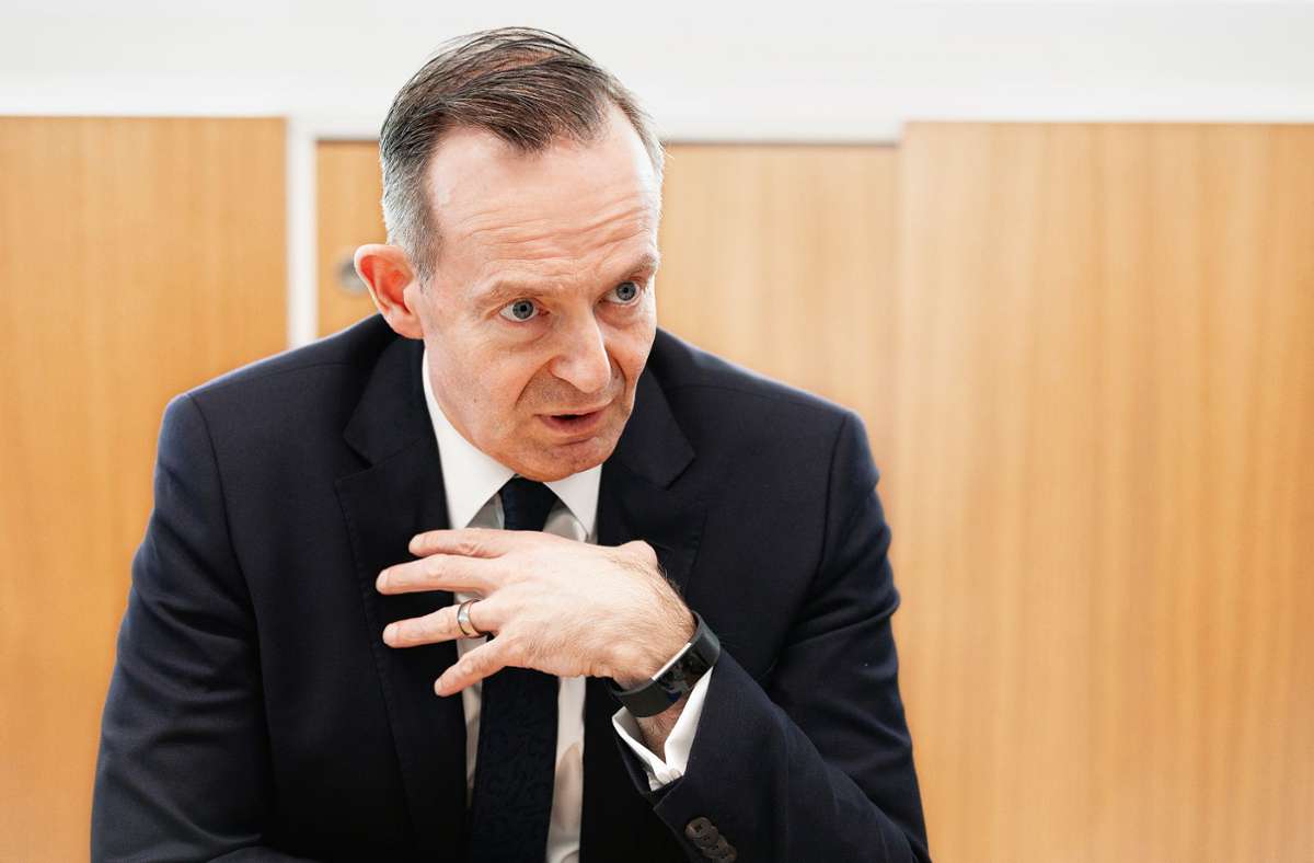 Verkehrsminister Volker Wissing (FDP) beim Gespräch mit unserer Zeitung im Stuttgarter Pressehaus Foto: Lichtgut/Leif Piechowski