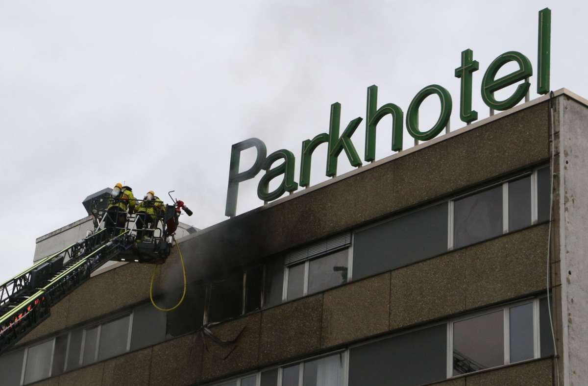 Feuer in Bietigheim: Gezündelt  im früheren Parkhotel?