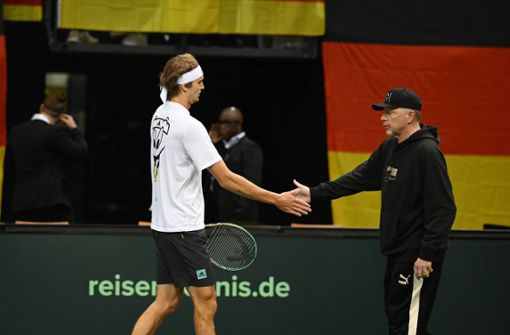 Boris Becker (rechts) unterstützt in Trier. Foto: IMAGO/Paul Zimmer