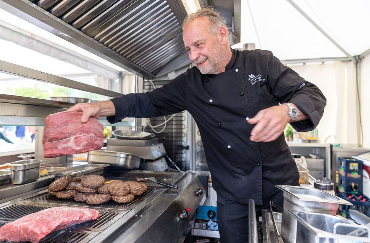 Kann’s mit Fleisch, ist aber auch weitergebildeter „Diät-Koch“: Marriott-Küchenchef Dirk Pallarz.