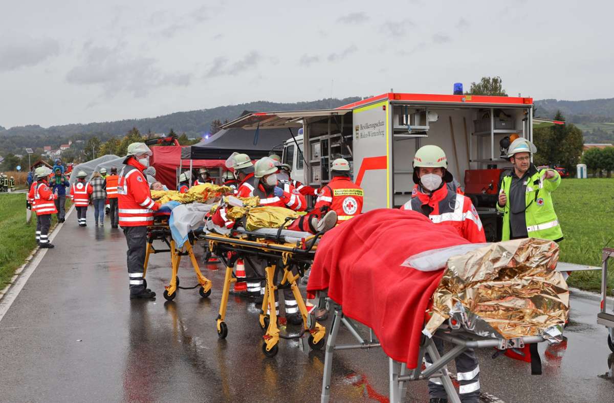 450 Einsatzkräfte beteiligt: Katastrophenschutzübung im Bodenseekreis
