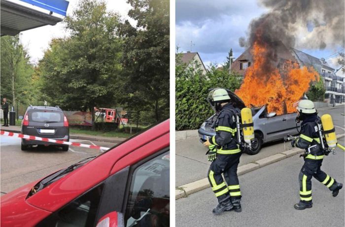 Autobrände in Sindelfingen: Beherztes Eingreifen kann Schlimmeres verhindern