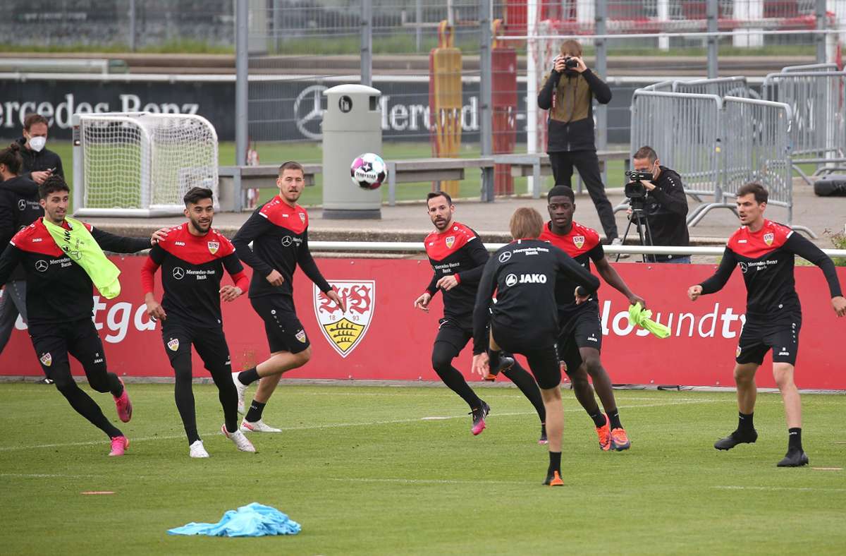 Voller Fokus beim Training des VfB Stuttgart.