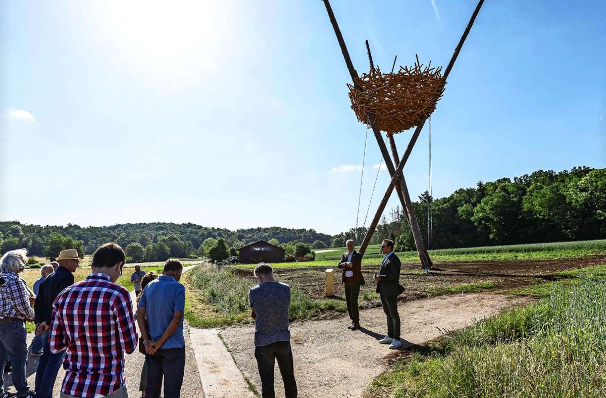 Im Maurener Tal bei Ehningen: „Sculptoura“-Nest ist wieder aufgerichtet