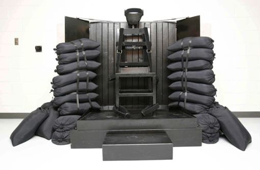 Ein Stuhl ist in der Hinrichtungskammer des Utah State Prison zu sehen. Foto: Trent Nelsen/The Salt Lake Tribune/Pool/dpa