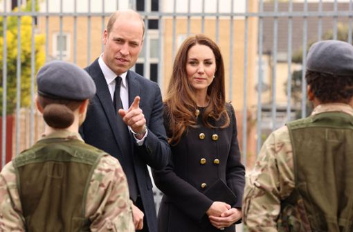 Herzogin Kate und Prinz William trugen Schwarz – schließlich befindet sich das Haus Windsor in Trauer. Foto: AFP/IAN VOGLER