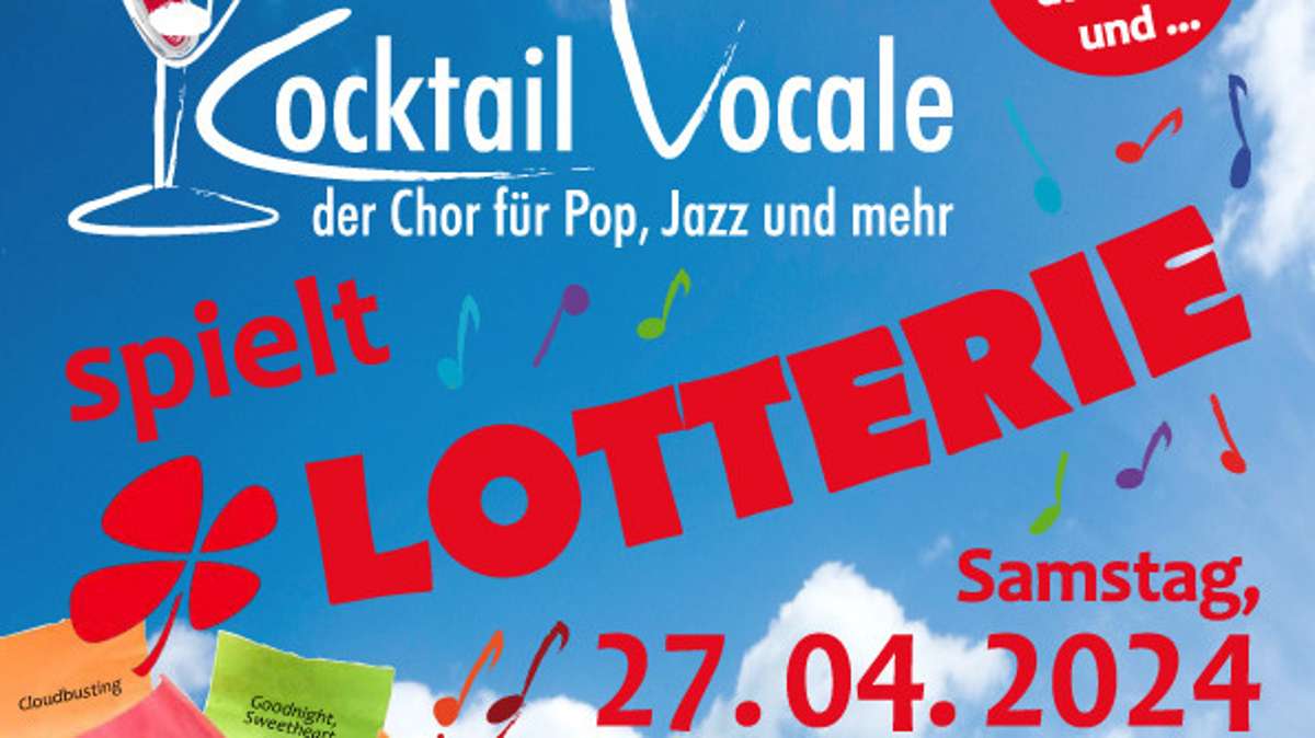 Plakat Cocktail Vocale spielt Lotterie