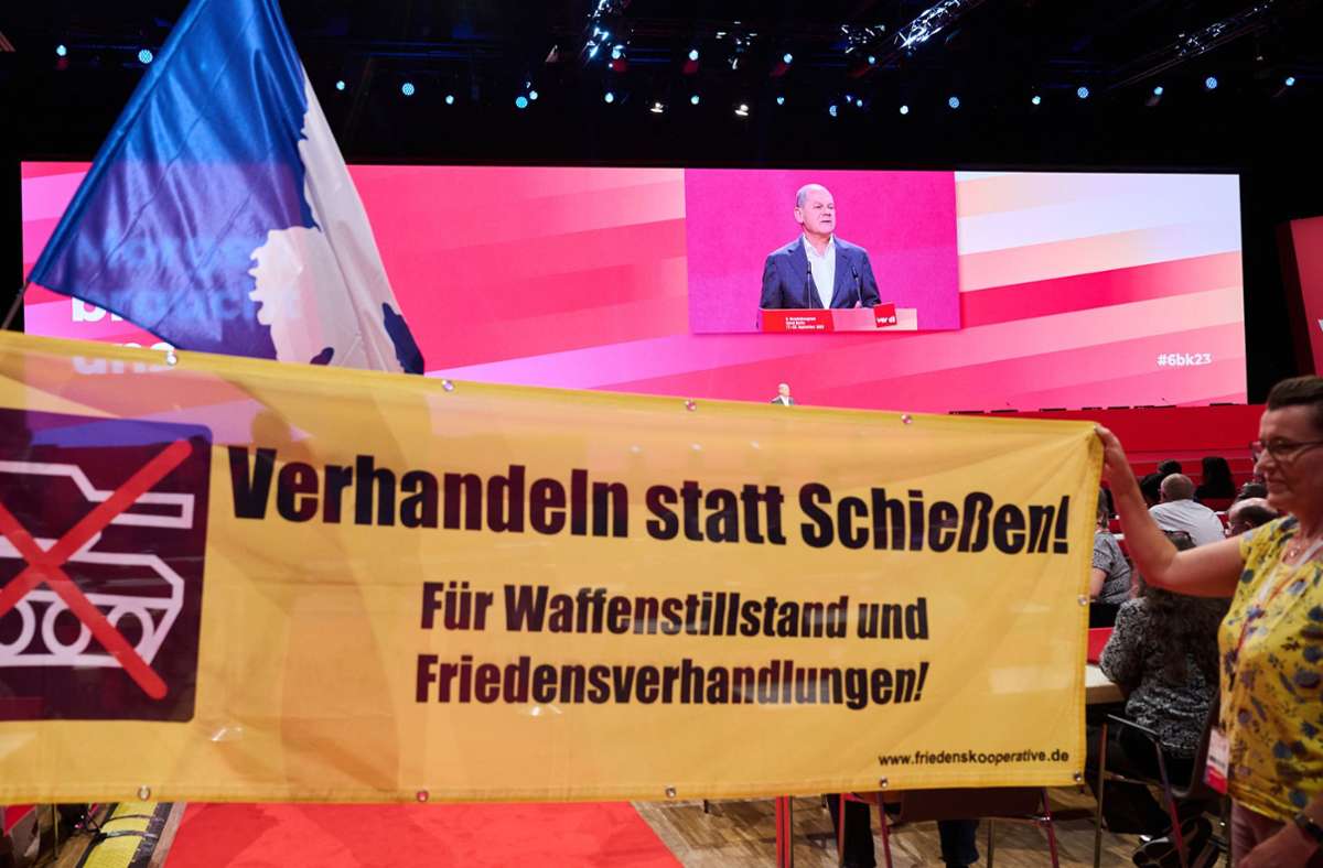 Verdi-Bundeskongress: So kontert Scholz Friedensaktivisten