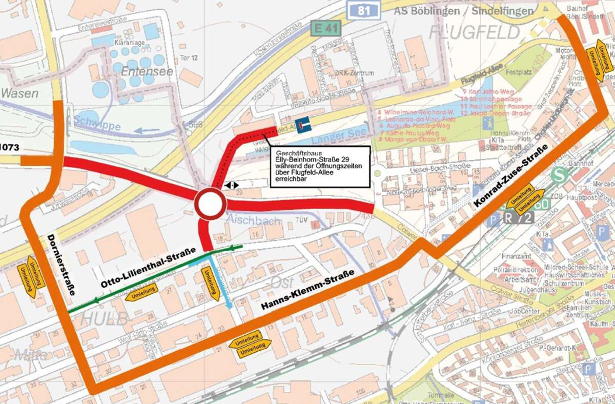 Verkehr in Böblingen: Plana-Kreuzung mehrtägig  gesperrt